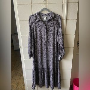 Black Floral Long Sleeved Tiered Maxi Dress